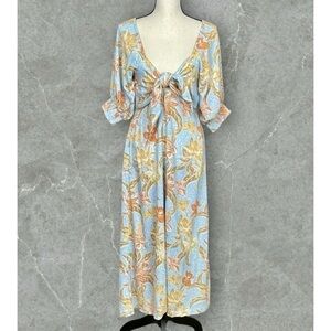 Floral Blue and Orange Dress